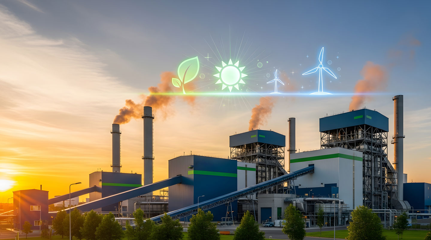 Système racinaire stylisé en trois branches plongeant dans des substrats différents symbolisant la diversification des sources énergétiques